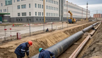 В Новосибирске завершают реконструкцию теплотрассы у нового корпуса химического колледжа