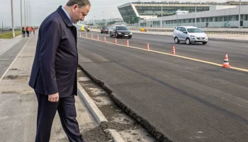 Ремонт Толмачёвского шоссе в Новосибирске близок к завершению, мэр проверил качество асфальта